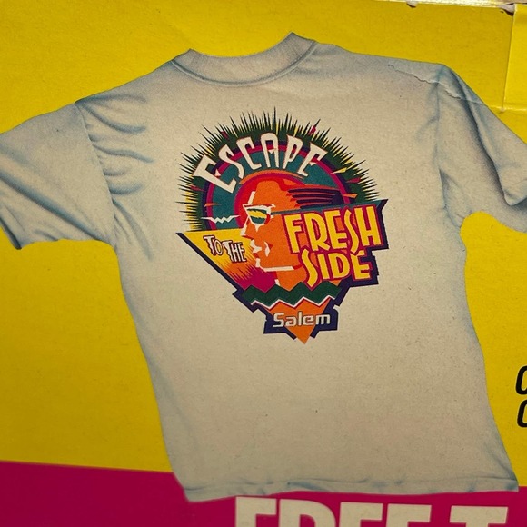 Vintage 1992 Salem Fresh Wrap Escape to the Fresh Side T-shirt Adult‎ XL NIB - Picture 9 of 10